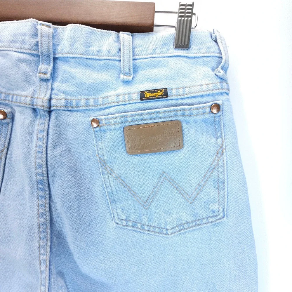 Wrangler 936GBH Men 32x36 Light Wash Slim Fit Western Cowboy Jeans Vintage Style